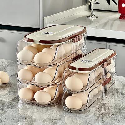 Automatic rolling egg storage box