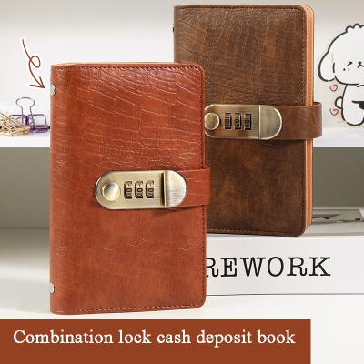 Combination lock crocodile pattern savings book